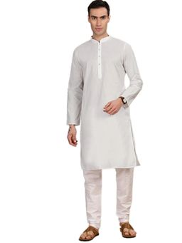 Gahan - Mens Handcrafted White Cotton Kurta with Pajama