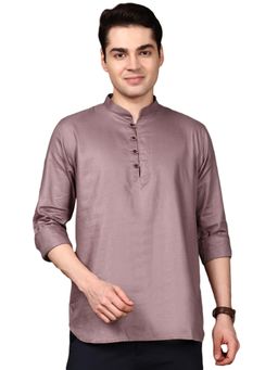 Gahan - Mens Luxurious Mauve Cotton Short Kurta