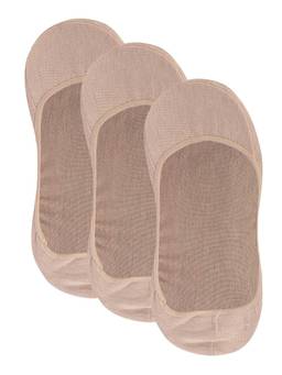 NEXT2SKIN - Womens Cotton Hidden Loafer Invisible Foot Liner Socks - Pack Of 3 - Nude