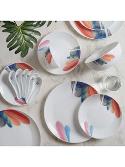 HomeTown - Moon Opal Ware Dinner Set Of 33 Pieces In Multi-Colour