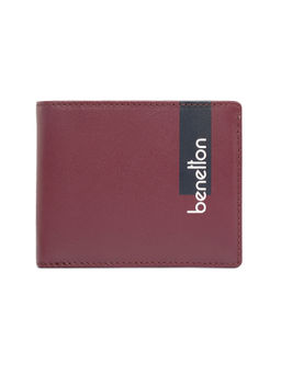 United Colors of Benetton - Men Leather Global Coin Wallet Wine