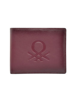 United Colors of Benetton - Men Leather Pass Case Wallet Wine