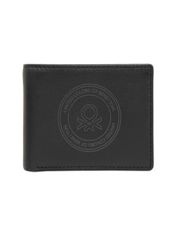 United Colors of Benetton - Men Leather Global Coin Wallet Black
