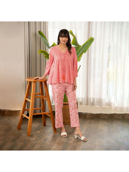 EKOHUM - Pink Printed Cotton Co-Ord Set