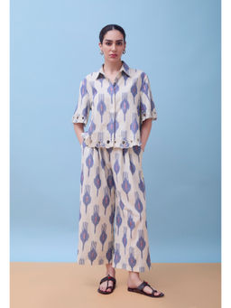 Mantra - Women White Pure Cotton Abstract Co-ord Set