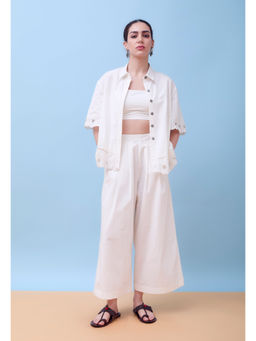 Mantra - Women White Organic Cotton Solid Co-ord Set