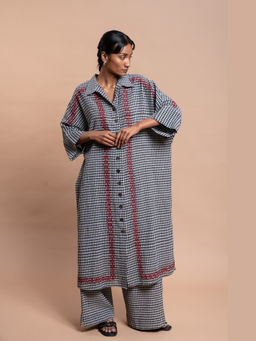 Mantra - Women Black Cotton Checks Co-ord Set