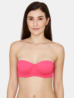 Zivame - Firefly Dreams Padded Wired 3/4Th Coverage Strapless Bra - Raspberry