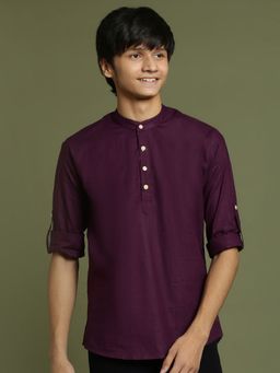 Vastramay - Boys Purple Short Kurta