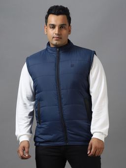 Urbano Plus - Men's Blue Sleeveless Zippered Puffer Jacket