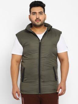 Urbano Plus - Men's Green Sleeveless Zippered Puffer Jacket
