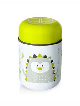 bbluv - Green Printed Plastic Food Container with Spoon