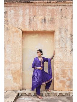 PINK CITY BY SARIKA - Women's Mor Kalidar Anarkali Kurta with Pant and Dupatta (Set of 3)