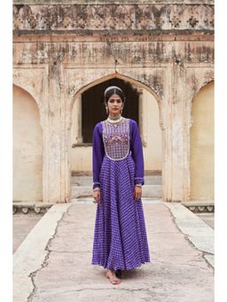 PINK CITY BY SARIKA - Women's Mor Kala Anarkali Kurta and Pant (Set of 2)