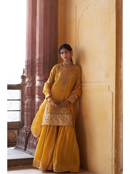 PINK CITY BY SARIKA - Women's Kamal Sharara with Kurta and Dupatta (Set of 3)