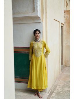 PINK CITY BY SARIKA - Women's Nimbus Anarkali Kurta and Pant (Set of 2)