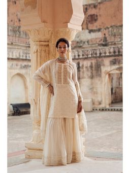 PINK CITY BY SARIKA - Women's Chandni Sharara with Kurta and Dupatta (Set of 3)