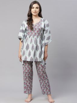 Laado - Powder Grey Night Suit (Set of 2)