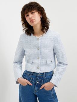 Pomelo - Tweed Crop Jacket - Multi Color