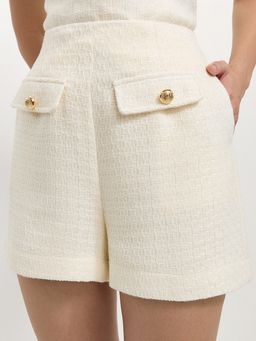 Pomelo - Tweed Button Shorts - Ivory