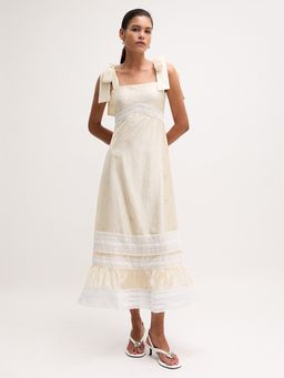 Pomelo - Bow-Tie Lace Dress - Print