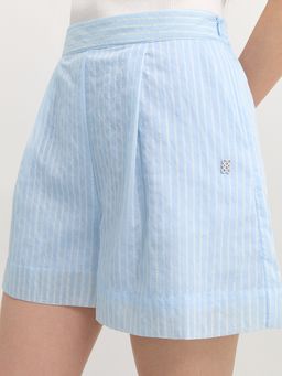 Pomelo - Striped Shorts - Baby Blue