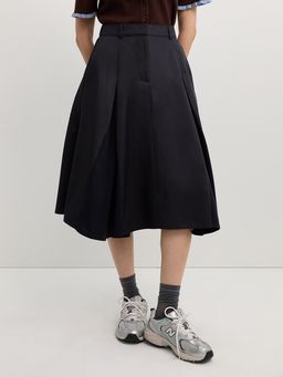 Pomelo - Pleated Skirt - Navy