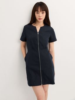 Pomelo - Front Zip Dress - Navy