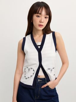 Pomelo - Heart Vest - Ivory