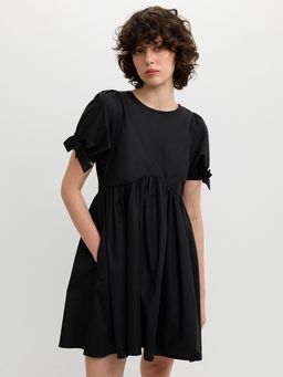 Pomelo - Puff Sleeve Dress - Black