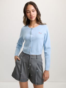 Pomelo - Cropped Cardigan - Baby Blue