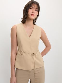 Pomelo - Belted Vest - Beige