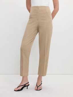 Pomelo - Tailored High-Waist Pants - Beige