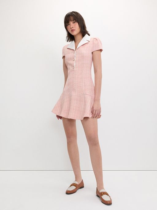 chinese dress ladies Light Pink Button Office Sweater Midi Dress main image 1