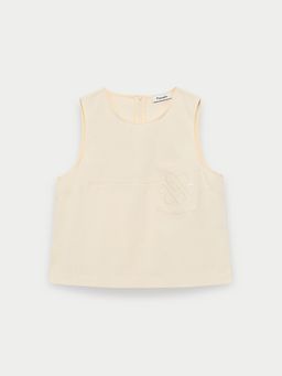 Pomelo - Logo Embroidery Top - Ivory