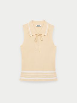 Pomelo - Striped Knit Top - Cream
