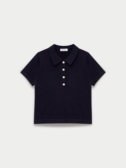 Pomelo - Polo Button-Up Top - Navy