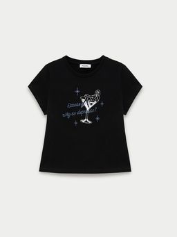 Pomelo - Crystal Graphic Tee - Black