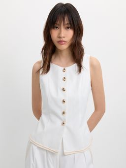 Pomelo - Buttoned Vest - Ivory