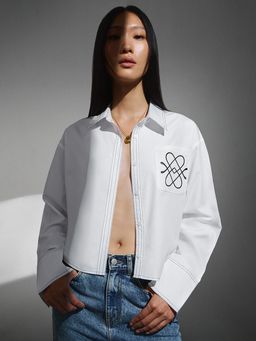 Pomelo - Asymmetric Button-Up Shirt - White