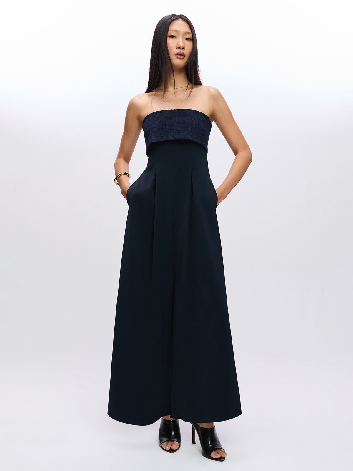 pomelo Strapless Jumpsuit - Navy-picture-31