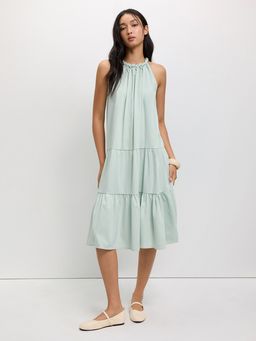 Pomelo - Tie Front Dress - Light Green