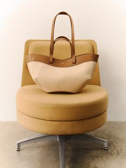 Pomelo - Shoulder Tote Bag - Beige/Oak Brown