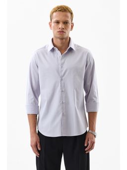 Snitch - Men Cotton Blend Solid Slim Fit Collar Neck Blue Casual Shirt