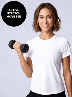 Kica - Cool Tech Gym Tee with Stretch,Quick-Dry & Breathable Mesh for HIIT Workouts KIC025 White