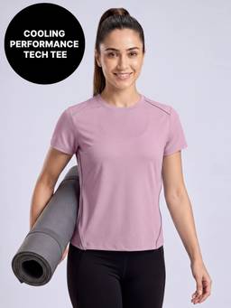 Kica - Quick Dry Performance Tee with Cooling Tech & Reflective Detail KIC027 Pink