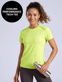 Kica - Quick Dry Performance Tee with Cooling Tech & Reflective Detail KIC027 Yellow