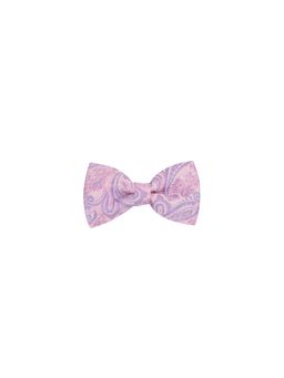 The Tie Hub - Paisley Pink Microfiber Bow Tie