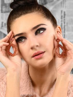 Odette - Gold Pleaded Crystal-Embellished Earrings