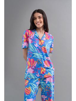 NeceSera - Hawaii Flower Modal Button Down Half Sleeve Shirt